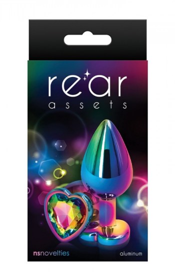 Rear Assets Mulitcolor Heart Plug Medium Rainbow Rear Assets Mulitcolor Heart Plug Medium Rainbow
