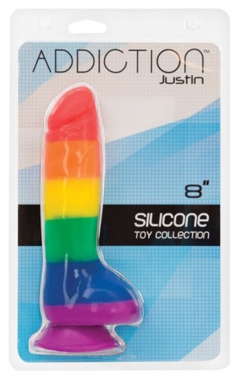 Addiction Justin 8in Dildo Rainbow Addiction Justin 8in Dildo Rainbow