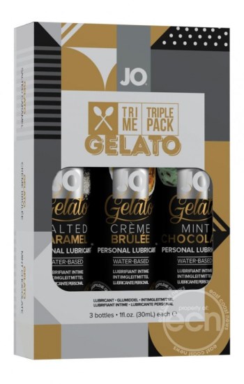 Jo Tri Me Triple Pack Gelato 1oz Salted Carmel,Creme Brulee And Mint Chocolate Jo Tri Me Triple Pack Gelato 1oz Salted Carmel,Creme Brulee And Mint Chocolate