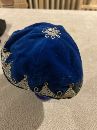 Jewish Skull Cap Yarmulke Kippah Israel Blue Handmade Velvet Jewish Skull Cap Yarmulke Kippah Israel Blue Handmade Velvet