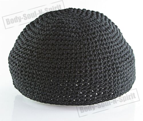 Black Knitted Kippah Yarmulke Tribal Jewish Hat covering Cap Black Knitted Kippah Yarmulke Tribal Jewish Hat covering Cap