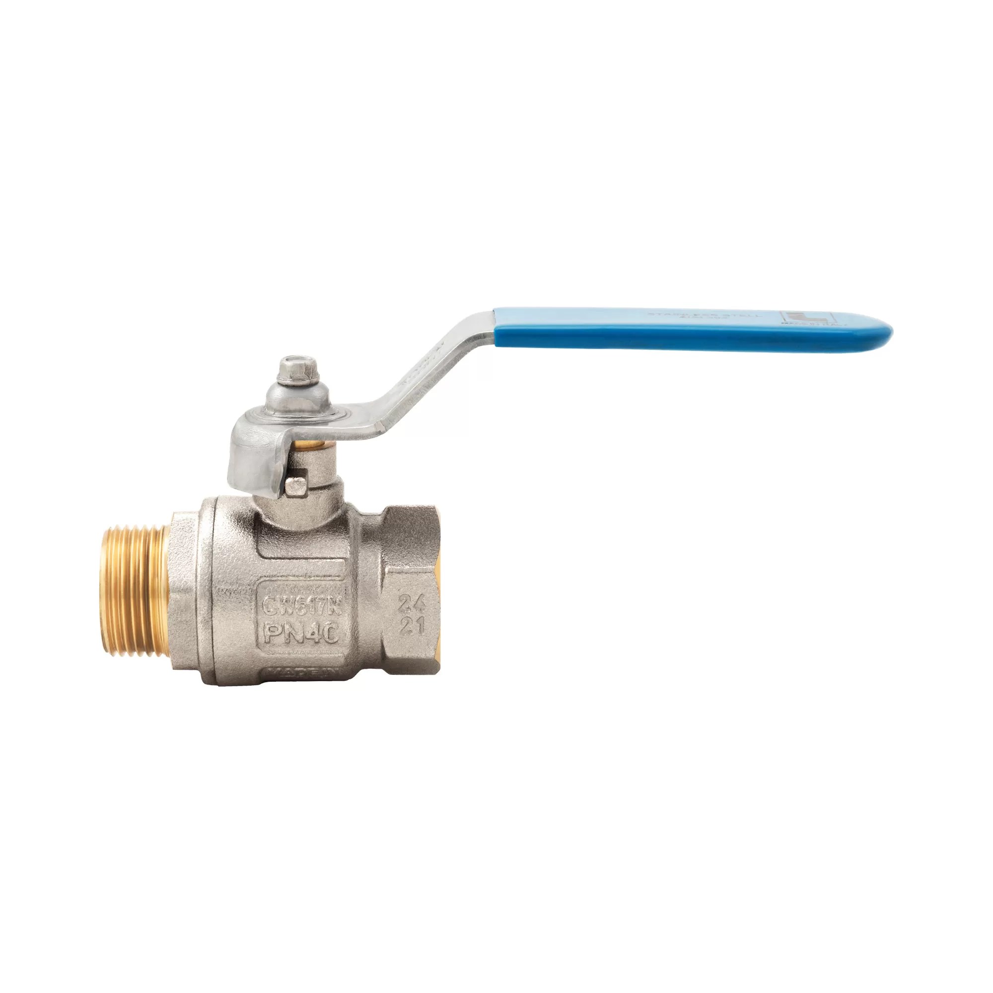 Valvola a sfera Ideal, passaggio totale, con leva in acciaio inox - 291XB