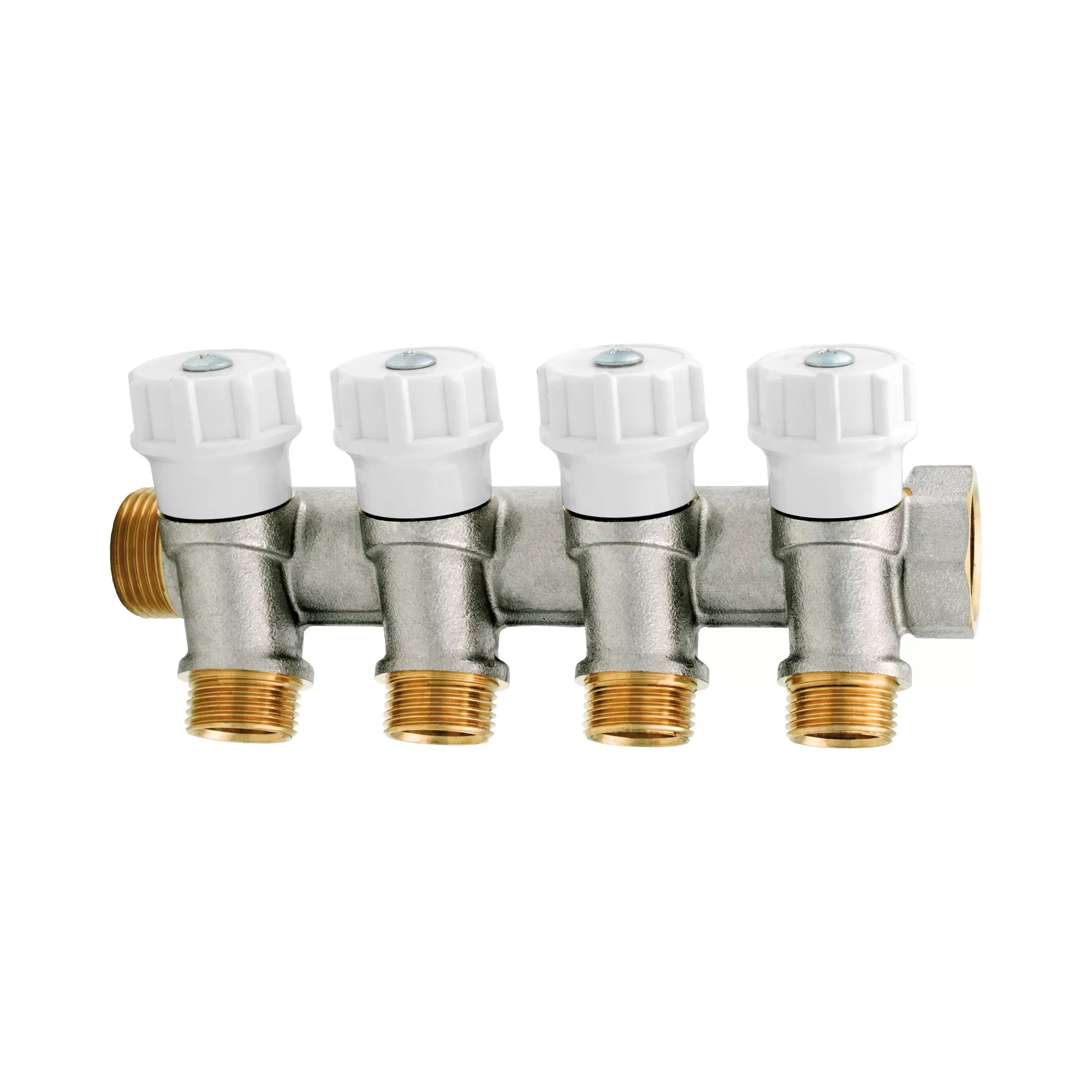 Modular distribution manifold with shut-off valves,1/2” male outlets, conical seat - 465