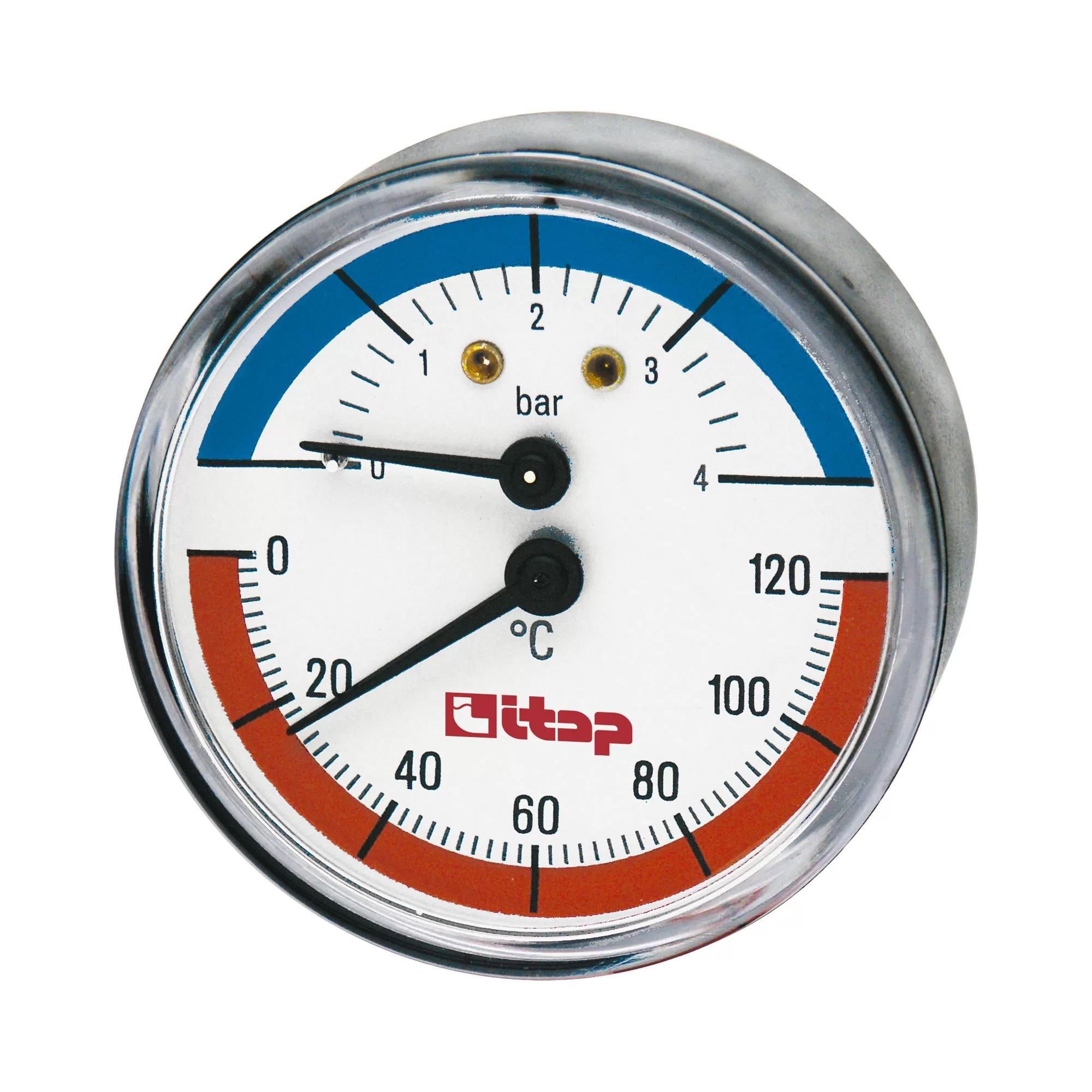 485 Thermometer and pressure gauge, back connection - 485