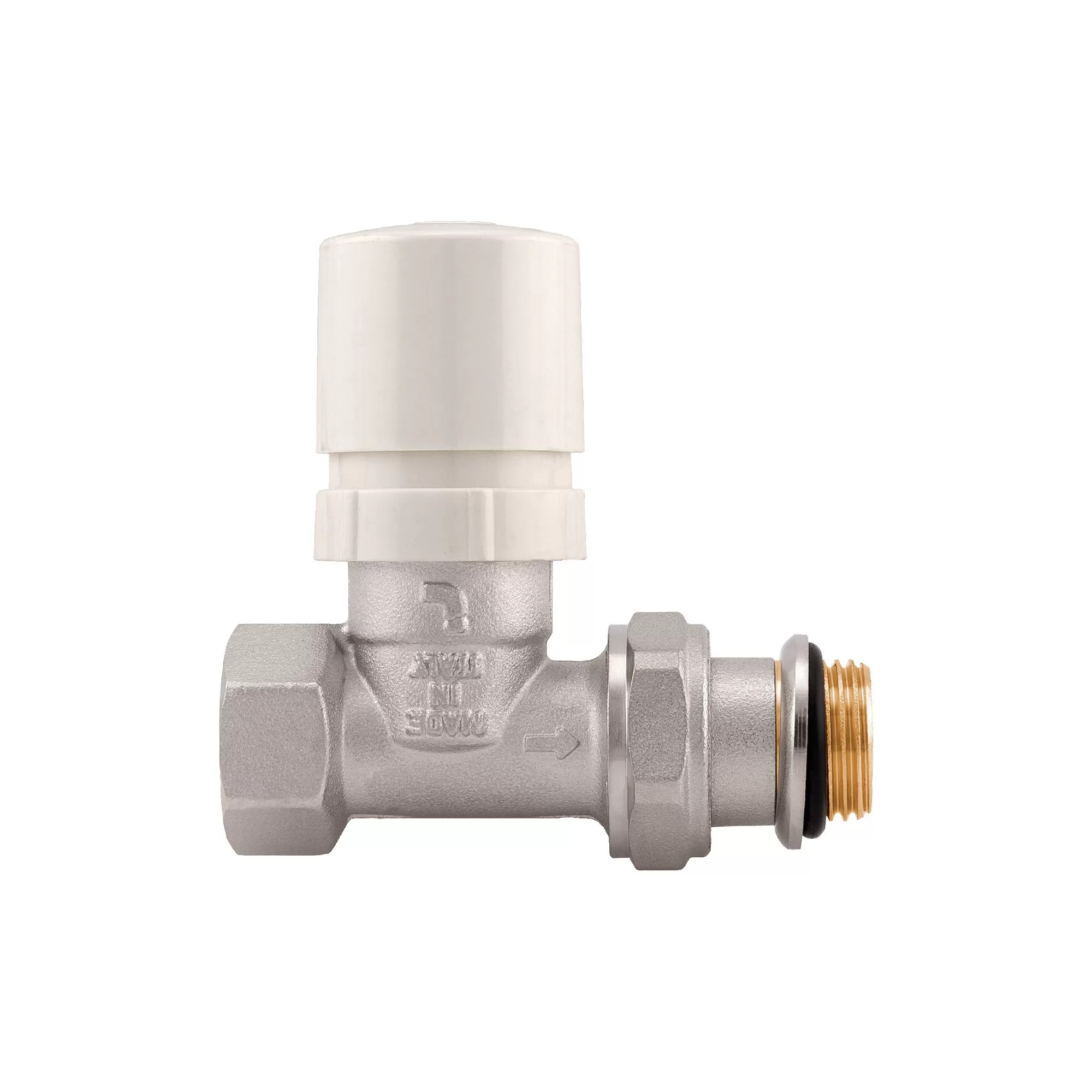 Vanne droite thermostatique avec volant, raccord femelle avec joint torique - 894V