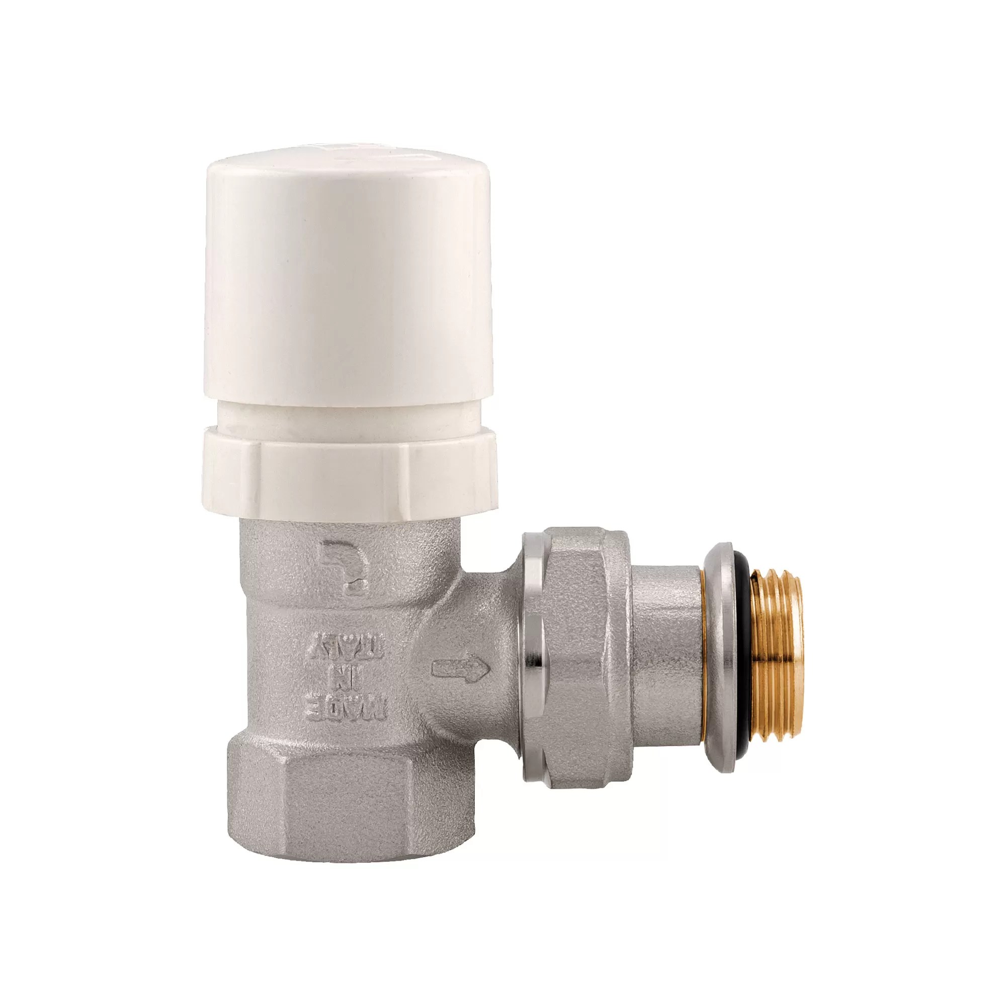 Vanne coudée thermostatique avec volant, raccord femelle avec joint torique - 994V