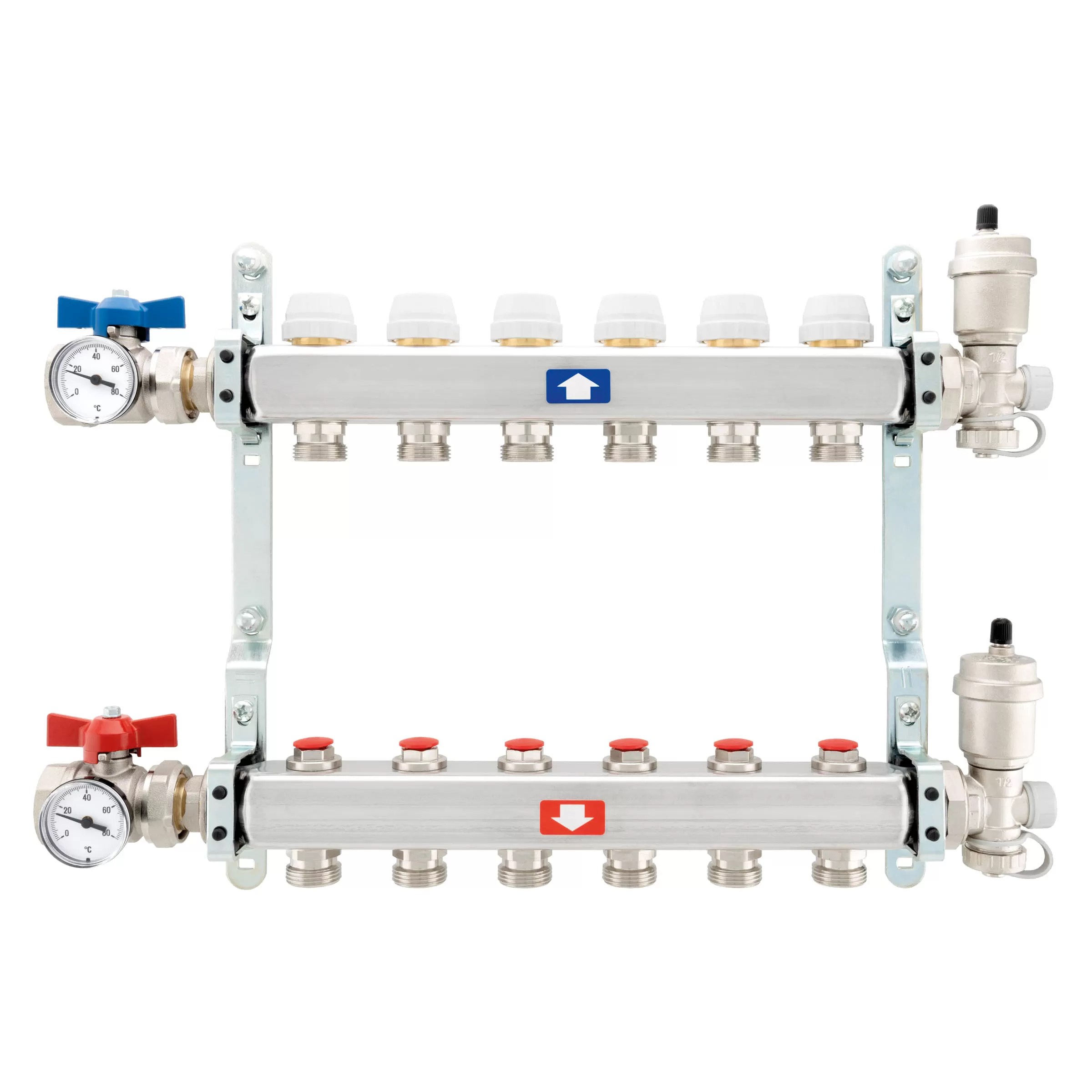 Complete pre-assembled manifold, with lockshields - 912C