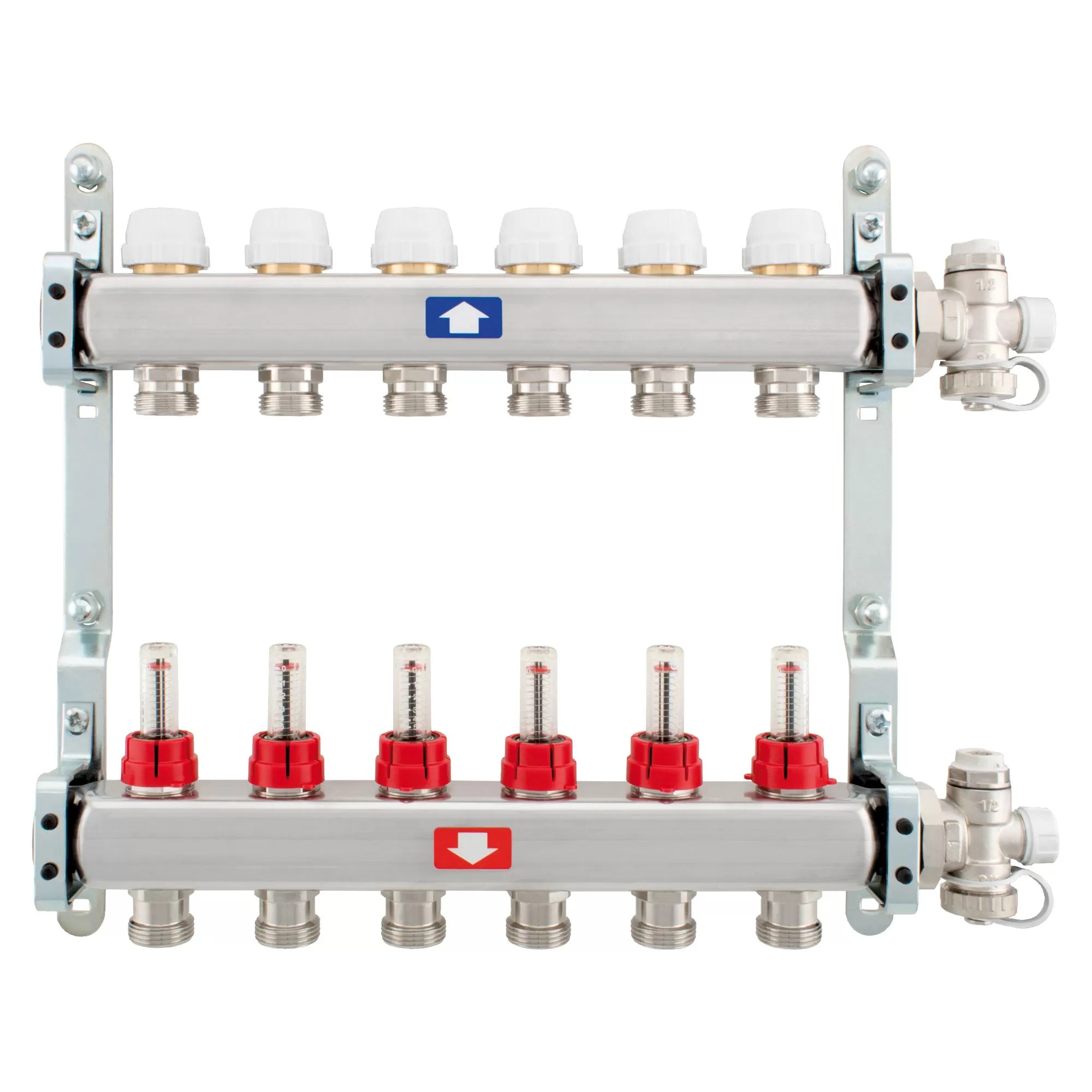 Colector premontado, con caudalímetros, descarga y purga - 918C