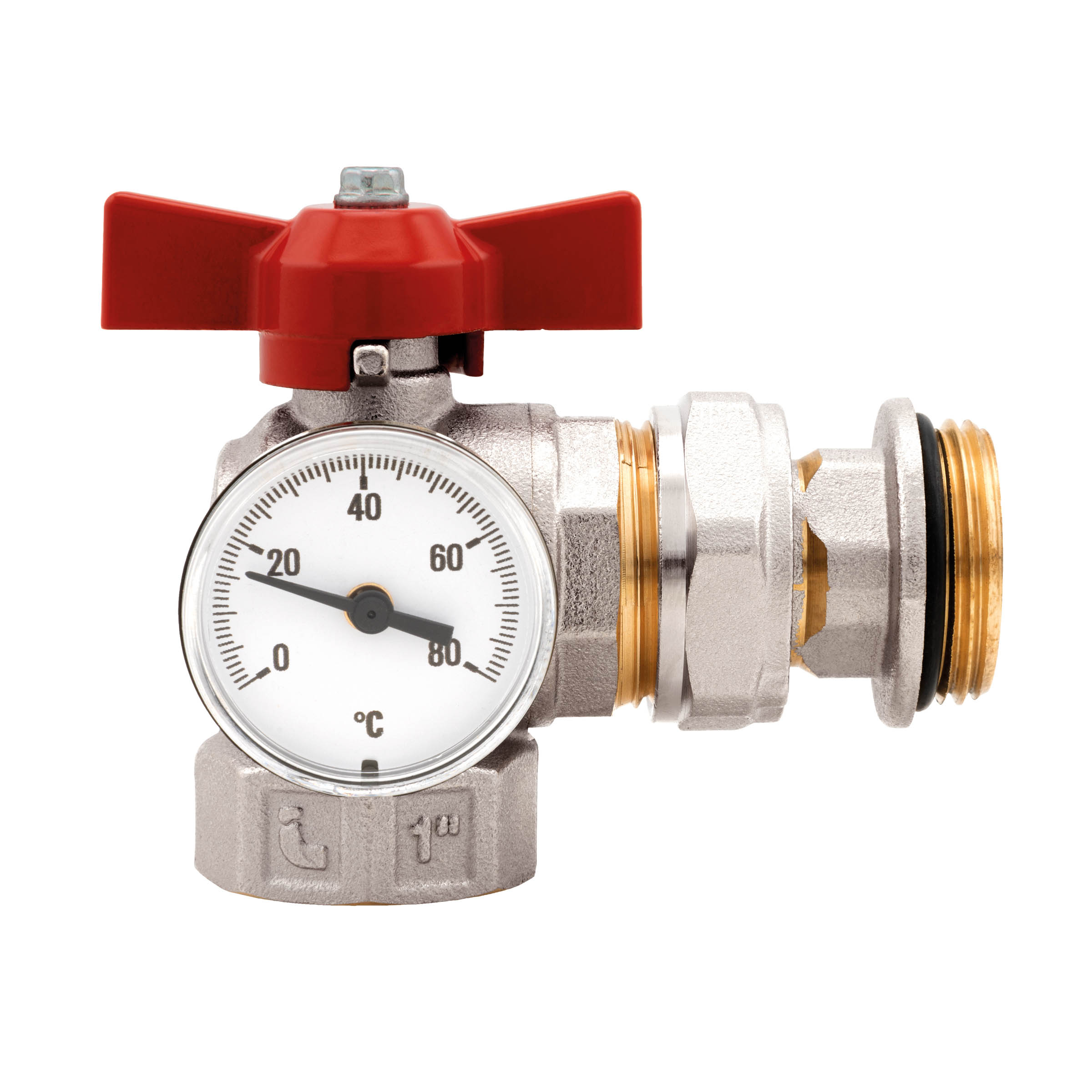 487K02R Angle ball valves kit and thermometer – Compact - 487K02R