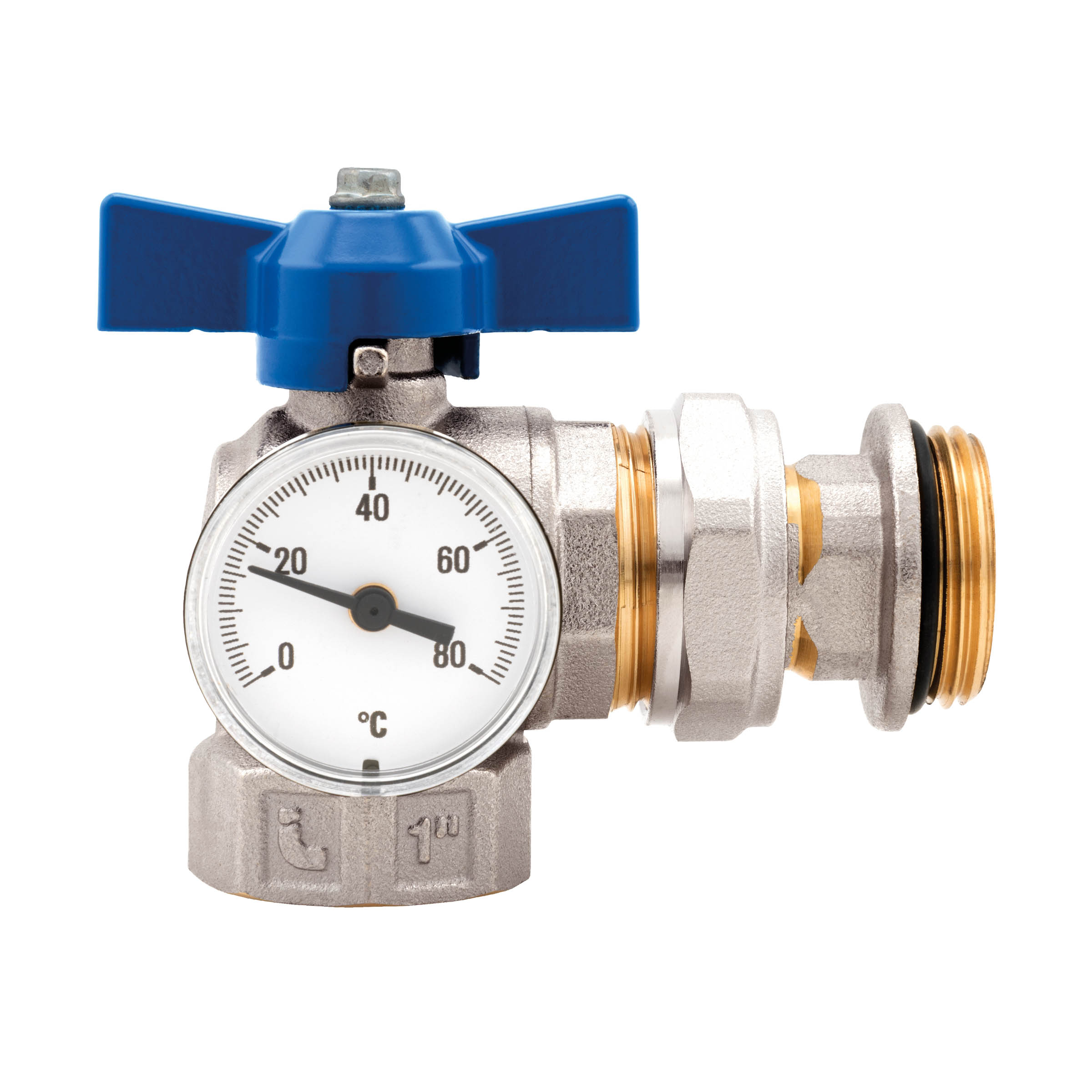 487K02R Angle ball valves kit and thermometer – Compact - 487K02R