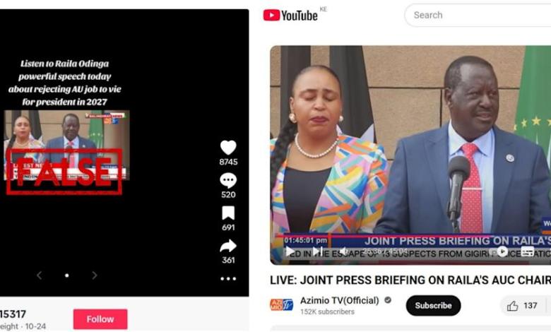 TikTok post falsely claims Kenyan Odinga quits AU chairman race TikTok post falsely claims Kenyan Odinga quits AU chairman race