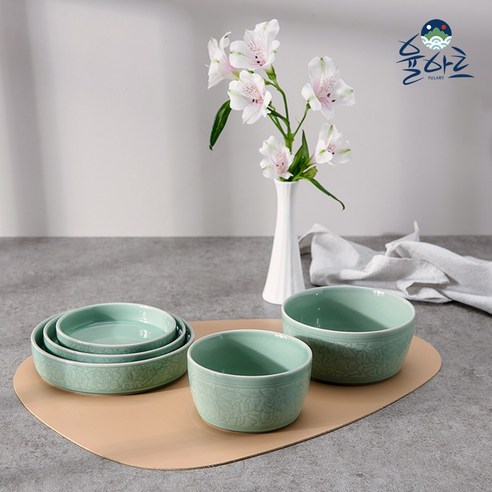 고려청자의비색을되살린 청자 명품그릇 명품접시, 1. 청자 모란문 접시 3종 세트, 1개