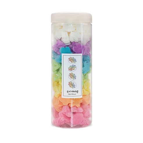 설롱디저트 솜사탕 통머랭쿠키 무지개 1000ml, 58g, 4개