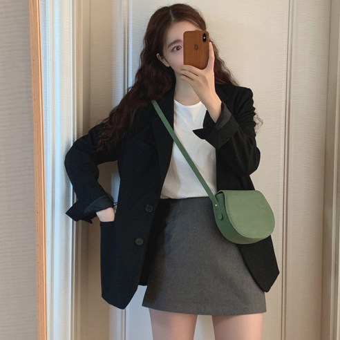 ANYOU베이직 싱글 캐주얼 여성자켓