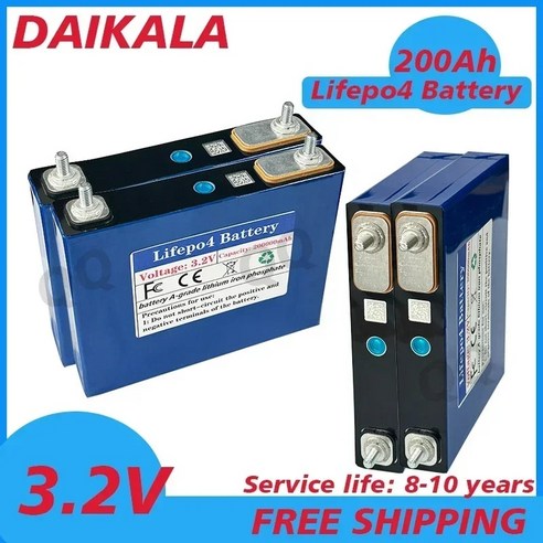 인산철파워뱅크 LifePO4 충전식 리튬 다리미 인산염 배터리 오프 그리드 태양광 시스템 선박 골프 카트 UPS 모터에 적합 200Ah 3.2V, 1)100000mAh