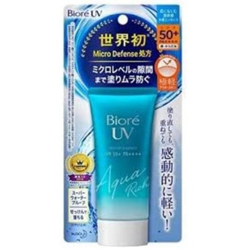 비오레 선크림 워터리젤 에센스 SPF50, 50g, 3개