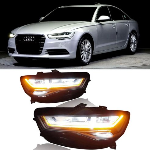 A6 C7 전기형 신형개조 LED 헤드라이트, 1세트