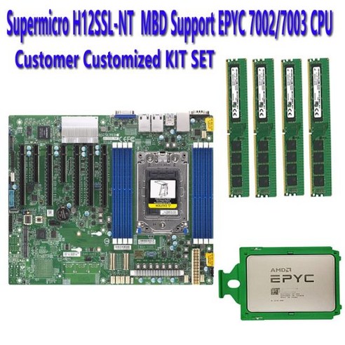 H12SSL-NT Rev 2.0 서버 마더보드 EPYC 7453 CPU 프로세서, 18 8GB 2933Mhz 1피스
