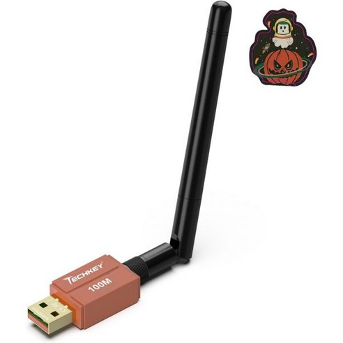 데스크톱 PC용 장거리 블루투스 어댑터 테크키 5.3+EDR V12 USB 클래스 1 무선 동글 수신기 지원 윈도우 11 10 8.1-Apricot Cream, BT33Fire engine red