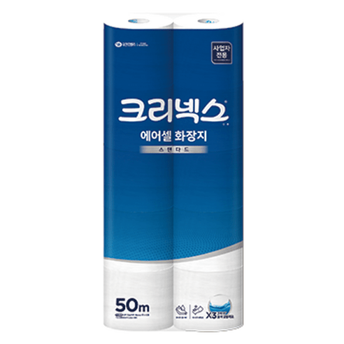 유한킴벌리 크리넥스 에어셀 천연펄프 화장지 스탠다드 50m, 10롤, 2팩