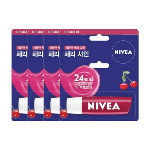 니베아 립케어 립밤 립글로스 입술 보습 보호제, 06. 스트로베리 샤인, 4.8g, 1개