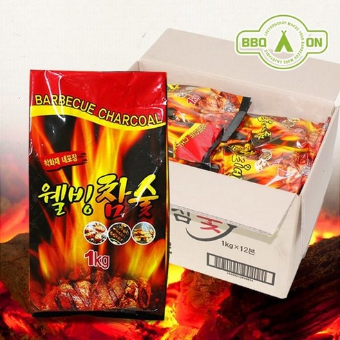 화성연료 웰빙참숯 1kg 12개입 1박스, 12개