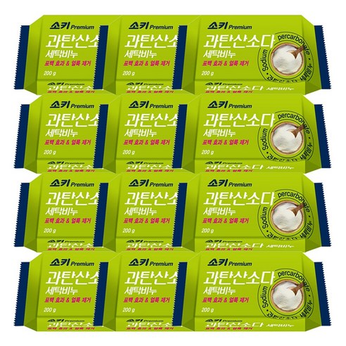 소키 프리미엄 과탄산소다 세탁비누 200g X 12개