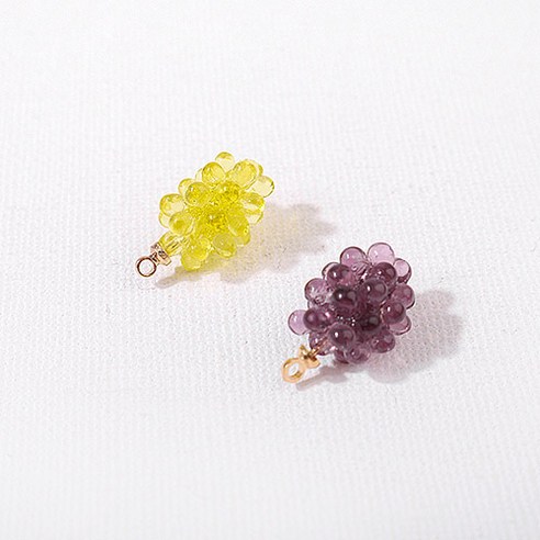 비즈아이 [4925-02]글라스 펜던트 포도 10x18mm 1개