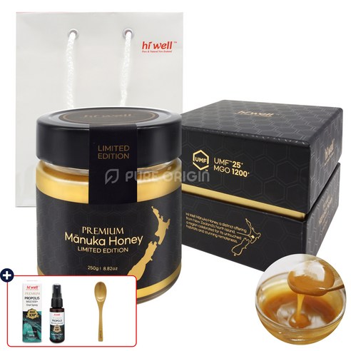 [하이웰]뉴질랜드 마누카 꿀 하이웰 프리미엄 마누카 허니 UMF 25+ 250 g MGO 1200, 1개, 250g