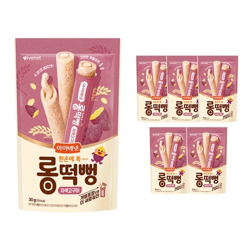 아이배냇 유아용 롱떡뻥 쌀과자, 단호박맛, 30g, 3개