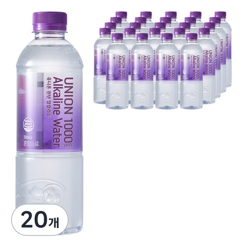 유니온 천년 알칼리수, 500ml, 40개