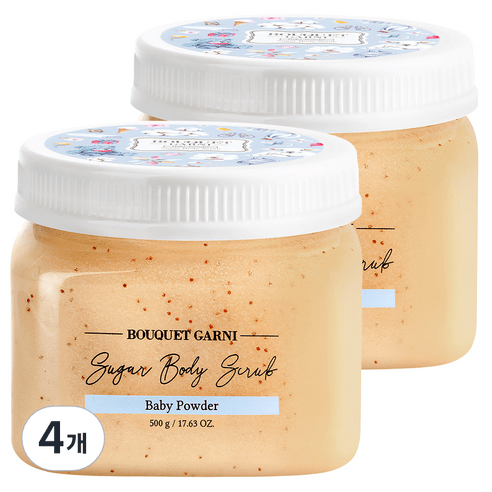 부케가르니 슈가 바디스크럽 베이비파우더, 500g, 2개