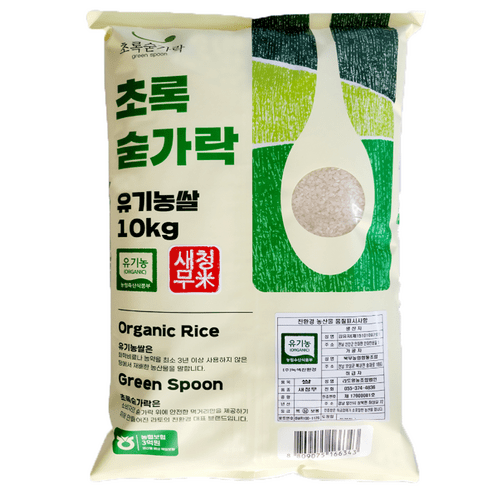 초록숟가락 유기농 국내산 새청무 쌀, 10kg, 1개