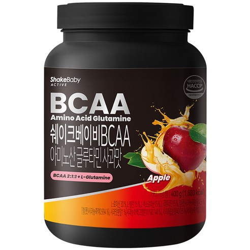 쉐이크베이비 BCAA 아미노산 L 글루타민 사과맛 40p, 400g, 1개
