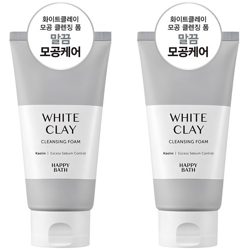 해피바스 화이트 클레이 모공 클렌징폼, 150g, 1개