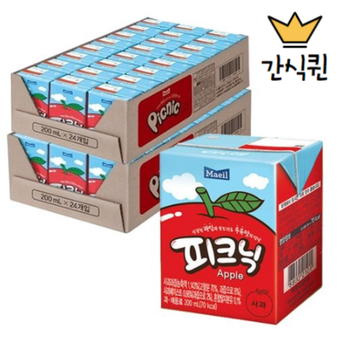 매일유업 피크닉 사과, 200ml, 24팩
