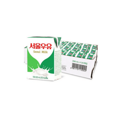 서울우유 팩 멸균 흰 일반 생 우유 맛 200 ml 24개입 2개 총 48개, 200ml
