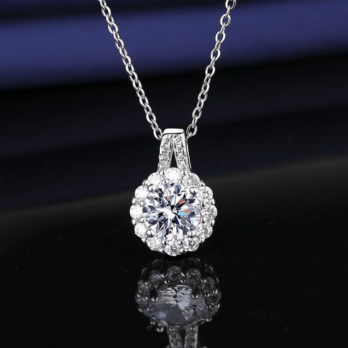 FANSYLI 모이사나이트 목걸이 모조 다이아몬드 2캐럿/5캐럿 큐빅 목걸이 14K 18K 골드 도금 목걸이0327F01