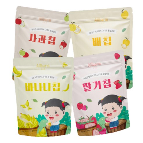 쭈팜 올바름 과일칩 4종세트 동결건조, 2.원하는맛 4종 세트, 1개