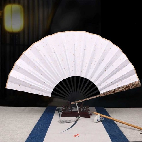 태극 부채 호신용 철부채 금속뼈 철제 공연 뮤지컬 물결무늬 전통, 1개, 8인치 운각 창산 노송 비단 부채 로켓