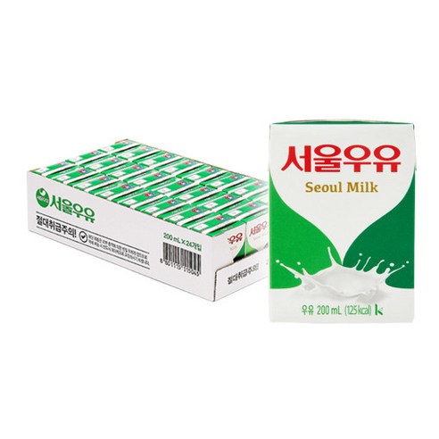 멸균우유 200ml 24입+24입 (2박스), 24개