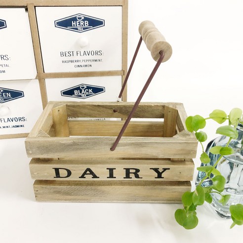 Countryitem Dairy 내추럴 미니 우드 박스, 1개