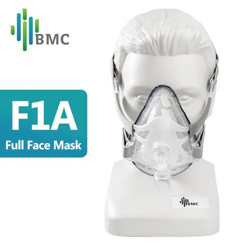 코골이방지 수면 무호흡증용 BMC 풀 페이스 마스크 CPAP BiPAP 기계에 적용 헤드기어 포함 사이즈 S M L, 10.F1B - 작은