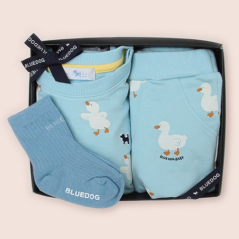 [AK PLAZA] [블루독베이비]BL오리츄키니+컬러골지단말SET