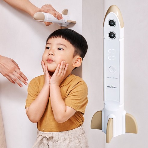 아띠래빗 듀얼 초음파 셀프 무선 어린이 로켓 키재기, 1개, 푸딩베이지