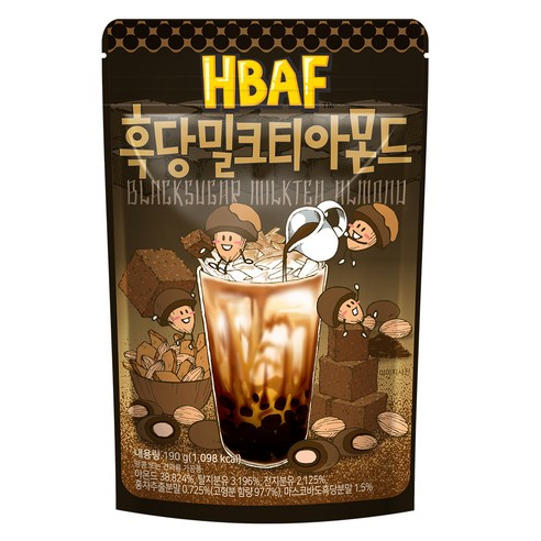 바프 흑당 밀크티 아몬드, 120g, 2개