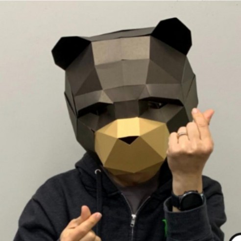 곰 DIY 종이 입체 동물 가면 만들기 돌봄교실 미술 학습 마스크 탈 파티, 상세페이지 참조, 상세페이지 참조