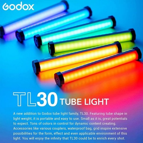 고독스 TL30K2 RGB LED 라이트 풀컬러 튜브 지팡이 CRI97 TLCL99 2700K6500K 조절 가능 자석 디자인 TL30 투 램프 키트