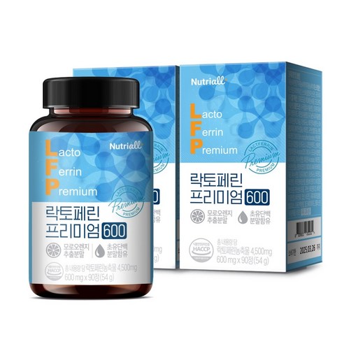 락토페린 프리미엄 600 고함량 4500mg 90정, 4개