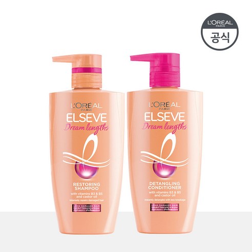 로레알파리 엘세브 드림랭스 샴푸+컨디셔너 헤어팩, 410ml, 1개